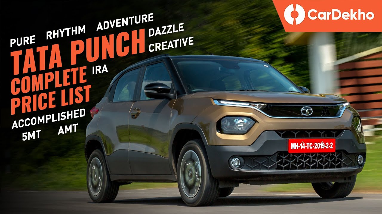 Tata Punch Price In India: Pure, Adventure, Accomplished, Creative | Rhythm, Dazzle Pack Pricing