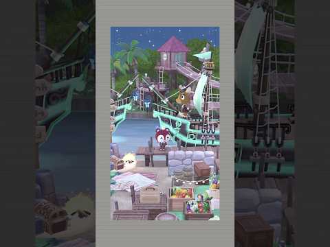 【ポケ森コンプリート】海賊船の止まる港町をキャンプ場にレイアウト