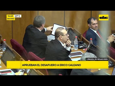 El senado confirma desafuero de Erico Galeano