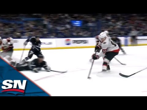 Senators Tim Stutzle Pulls Off Beautiful Toe-Drag To Open Scoring vs. Lightning