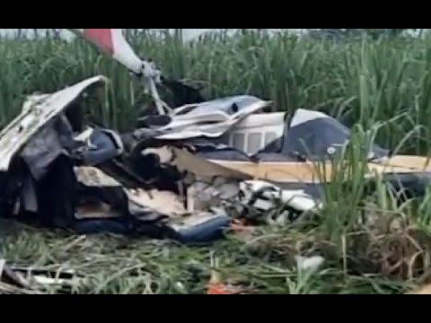Helicóptero se desplomó en Tiquisate