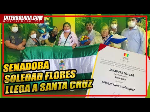 ? Llegada de Soledad Flores Velásquez senadora por Santa Cruz luego de recibir sus credenciales ?