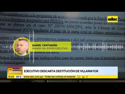 Ejecutivo descarta destitución de Juan Ernesto Villamayor