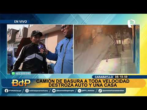 Camión de basura pierde el control en Carabayllo: destroza auto y genera daños en vivienda