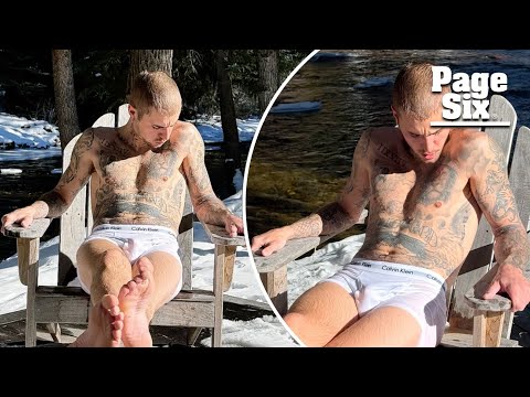 Justin Bieber strips down to his underwear, gets soaking wet on winter getaway