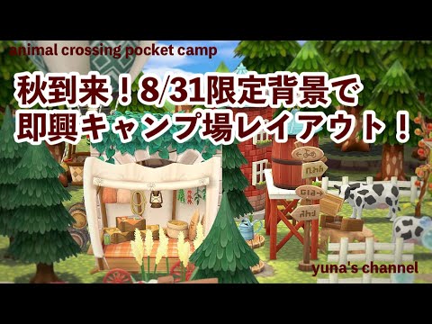 【ポケ森コンプリート】秋到来！8/31限定背景で即興キャンプ場レイアウト！