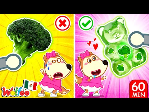 ¡Las FRUTAS Y VERDURAS Se Convierten en Deliciosas GOMITAS!  Animación De Wolfoo en Español