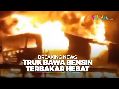 Breaking News Truk Tangki BBM Terbakar di Tol Ngawi