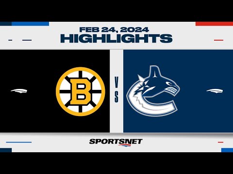 NHL Highlights | Bruins vs. Canucks - February 24, 2024