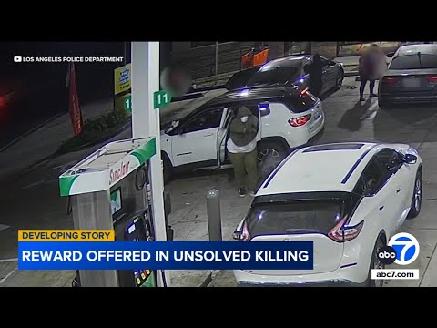 Surveillance video shows man gunned down at LA gas station