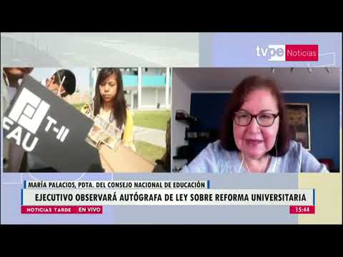 Noticias Tarde | María Palacios, presidenta del Consejo Nacional de Educación