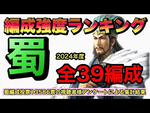 【三國志真戦】編成強度ランキング　２０２４年度・蜀編成39編成