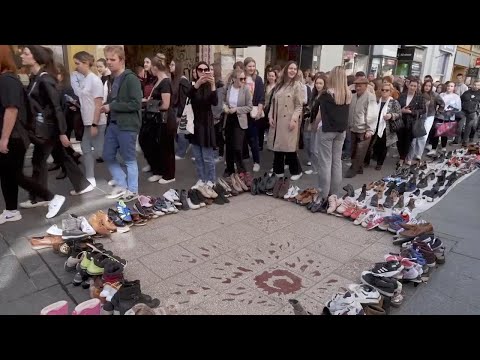Sarajevo Siege: Thousands of pairs of shoes represent victims of Bosnian War