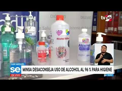 Minsa no recomienda el uso de alcohol al 96 % para la higiene