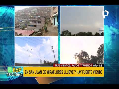 Truenos y relámpagos en Lima: intensa lluvia y fuertes vientos se registran en SJM (2/2)