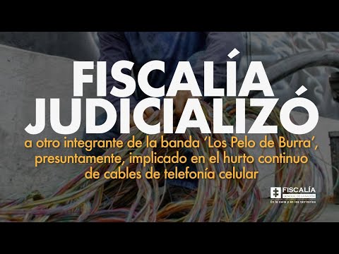 Fiscalía judicializó a integrante de ‘Los Pelo de Burra’ implicado en hurto de cables de telefonía