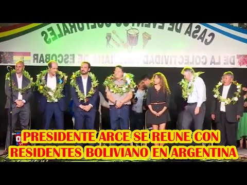 PRESIDENTE ARCE FUE RECIBIDO POR BOLIVIANOS RESIDENTE EN ARGENTINA EN EL POLIDEPORTIVO-BUENOS AIRES
