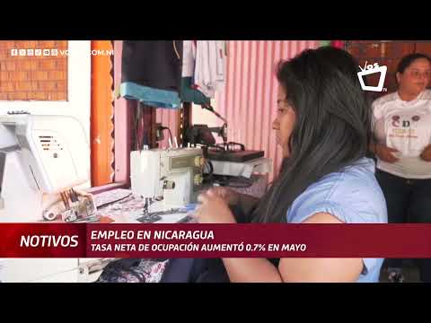 Tasa de empleo en Nicaragua aumentó 0,7% durante el mes de mayo