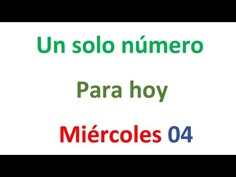 Un solo número para hoy Miércoles 04 de septiembre, El campeón de los números