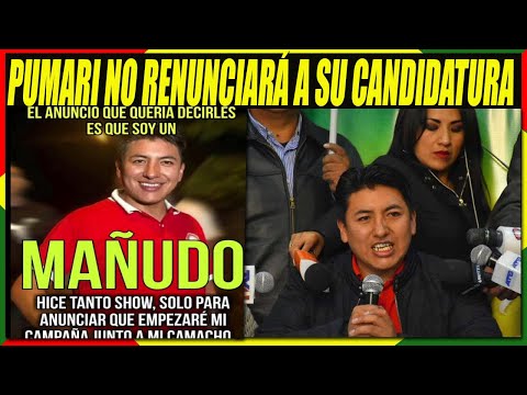 Marco Pumari Dice Que No Renunciará a Su Candidatura - Seguirá Perjudicando a la Derecha Boliviana
