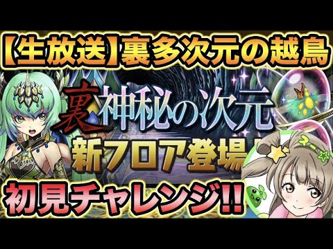 【生放送】裏多次元の越鳥！初見チャレンジ！最強キャラで挑戦！【スー☆パズドラ】