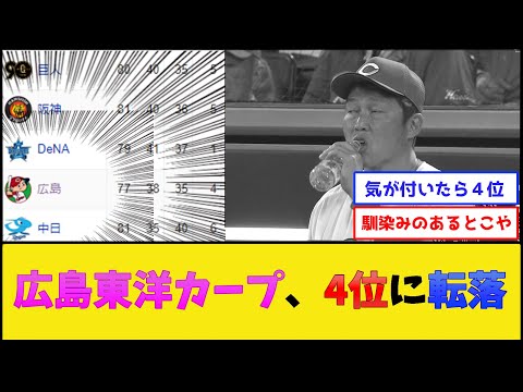 【Bクラス】広島東洋カープ、いつの間にか4位まで転落してしまう【プロ野球なんJ 2ch プロ野球反応集】