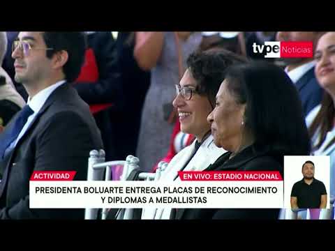 Presidenta Dina Boluarte en Estadio Nacional para participar en actividad oficial
