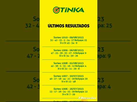 Resultados La Tinka 09-08-2023 Sorteo 1010 #shorts