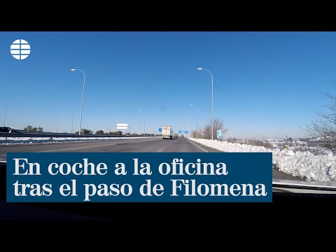En coche a la oficina después de las nevadas: Madrid comienza a recuperar la normalidad