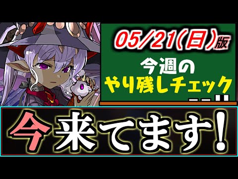 【実はアツいんです】今週はしっかり掴んでおきたいイベントが多め!!お見逃しなく!!～5/21(日)付 今週のやり残しチェック～【パズドラ】