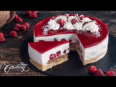 Raspberry Coconut Mousse Cake  - One of the BEST SUMMER DESSERTS ever