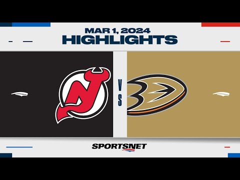 NHL Highlights | Devils vs. Ducks - March 1, 2024