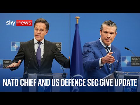 US Defence Secretary Pete Hegseth holds a news conference after a meeting of NATO ministers