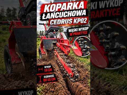Koparka łańcuchowa Cedrus KP02 w akcji! Wąski wykop 10 cm do 45 cm głębokości 🔥