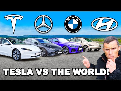 Tesla Model 3 vs BMW i4 vs Mercedes EQE vs Hyundai Ioniq 6: Electric Saloon Showdown