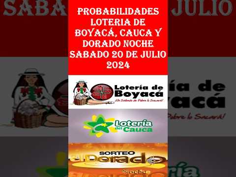 Shorts PROBABILIDADES PARA LA  LOTERIA DE BOYACA + CAUCA + DORADO NOCHE HOY SABADO 20 de julio 2024