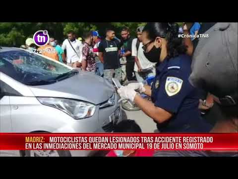Motociclistas lesionados tras accidente cerca de boulevard en Somoto – Nicaragua