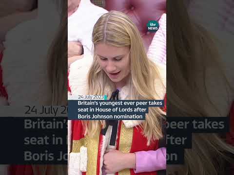 Britain’s youngest ever peer takes seat in House of Lords after Boris Johnson nomination #itvnews