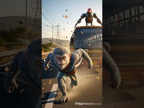 The Monkey Hero (Part 24): The Crow on the Bus | Emotional Indian Hero Story 🐒🇮🇳#shorts #monkey