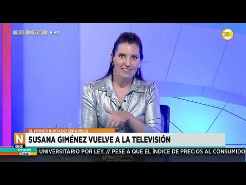 Susana Giménez vuelve a la televisión y su primer invitado será ¿Milei? ?N8:00? 22-04-24