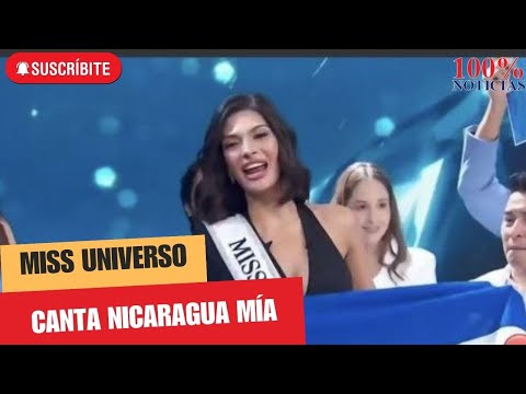 Miss Universo Sheynnis Palacio canta Nicaragua Mía en Telemundo con nicaragüenses en Miami