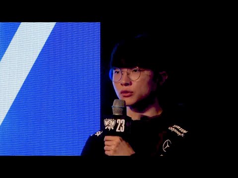 Esports superstar 'Faker' attends press conference for the upcoming League of Legends World Champion