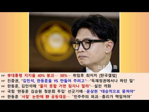 제2584편 여의도 정치권을 뒤흔드는 한동훈, “정치개혁이 시작 됐다”