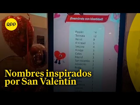 Reniec presenta nombres inspirados en el Día de San Valentín