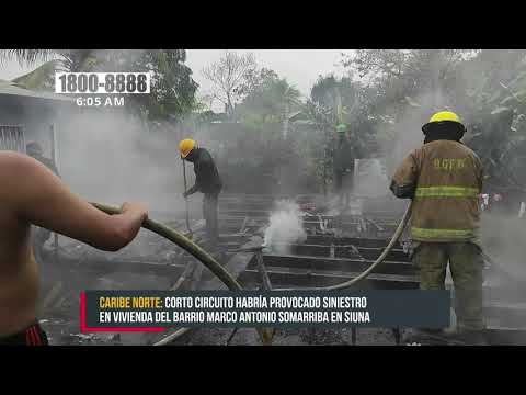 Vivienda queda reducida a cenizas tras incendio en barrio Dolores de Siuna - Nicaragua