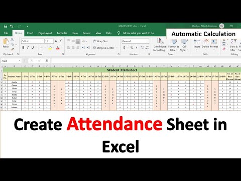 How To Create Attractive Student Attendance Sheet in Excel | Fully Automated Sheet in Excel