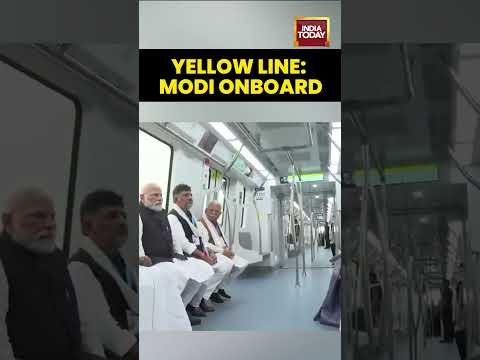 PM Modi Takes Metro Ride With Karnataka CM, Dy CM on Inaugurated Yellow Line in Bengaluru