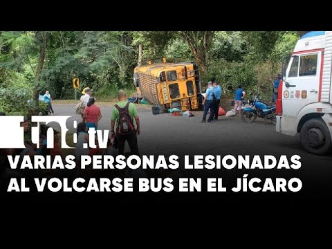 Bus termina volcado en El Jícaro, Nueva Segovia y deja varios lesionados - Nicaragua
