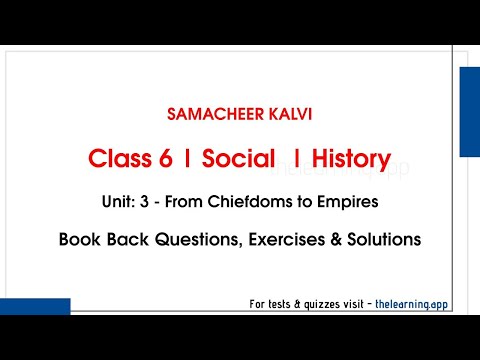 From Chiefdoms to Empires Answers | Unit 3  | Class 6 | History | Social | Samacheer Kalvi