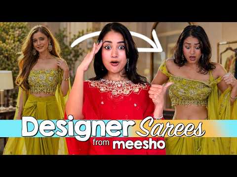 Trying Unreal Designer Sarees from Meesho 😱 | SCAM Hogya??